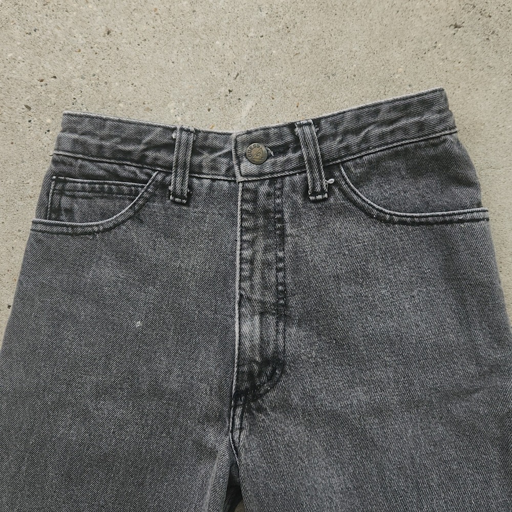 VTG 90s Guess High-Waisted Denim Jorts Shorts Sz 26 Black Raw Hem Grunge USA Y2K - Picture 8 of 12